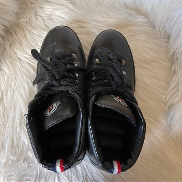 Moncler Men's Black Leather Hi-Top Sneaker Booties - Picture 6 of 16